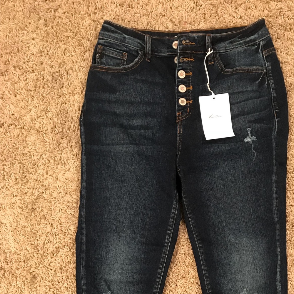 High Waisted Distressed Skinny Jeans